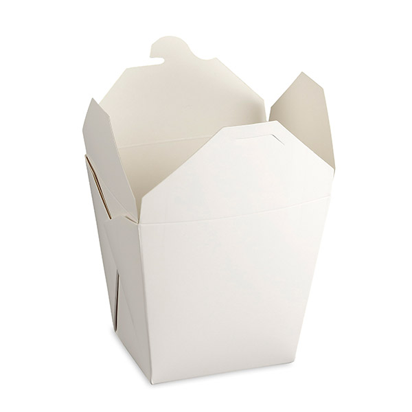 64oz White Folded Take out Paper Box, Disposable Paper Togo